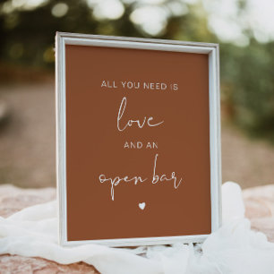 Poster CORIANDER Boho Tudo o que você precisa é amor e Ba