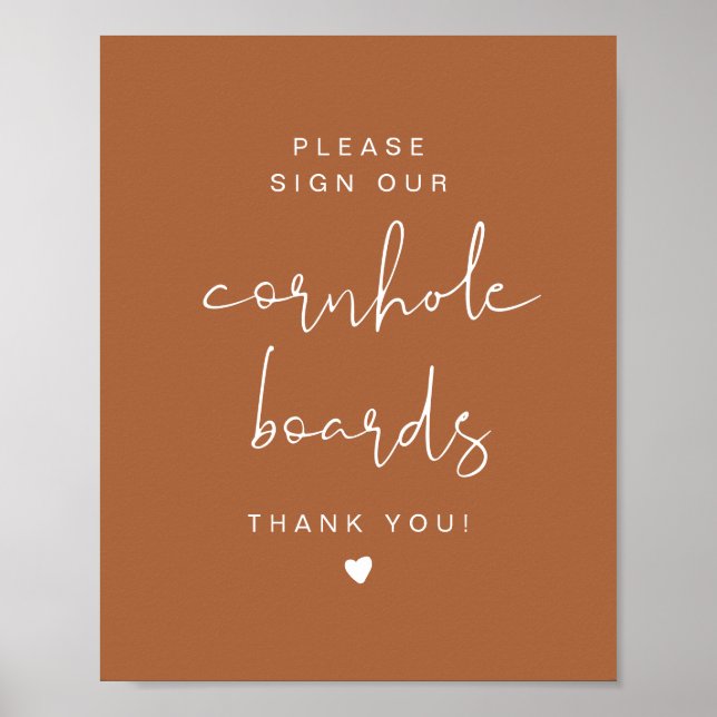 Poster Coriandro Livro de Visitas de Casamento Cornhole e (Frente)