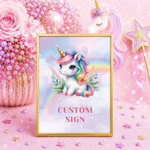 Poster Coringa Rosa Roxo Unicórnio Mágico Dia Assinatura