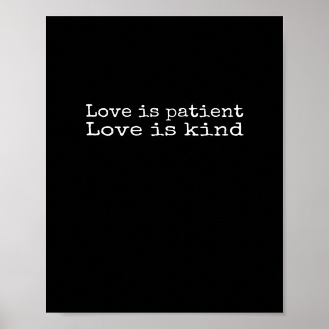 Poster Corinthians Love Is Patient Love Is Kind Scripture (Frente)