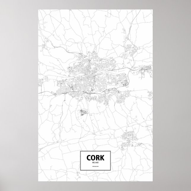 Pôster Cork, Irlanda (preto a branco) (Frente)