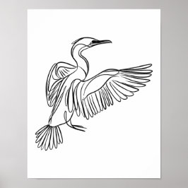 Poster Cormorant Line Art Irish Costumes life