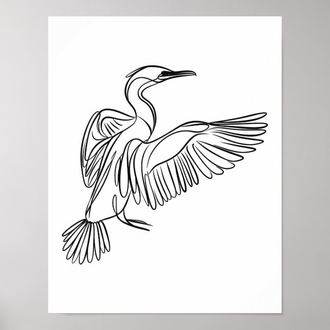 Poster Cormorant Line Art Irish Costumes life (Frente)