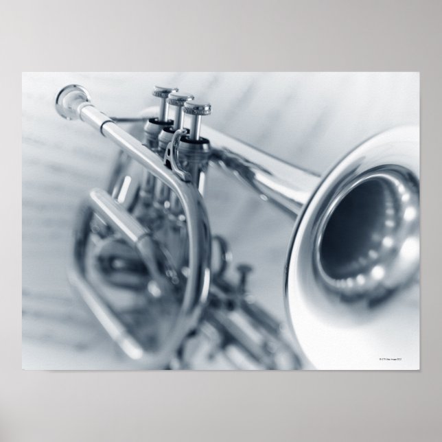 Pôster Cornet on Music Sheets (Frente)