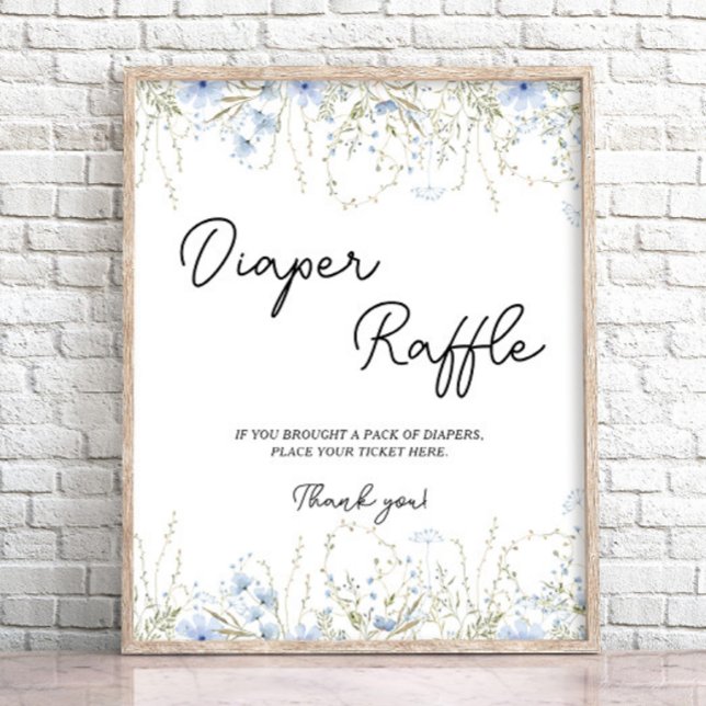 Poster Cornflower Wildflower Chá de fraldas Raffle (Criador carregado)