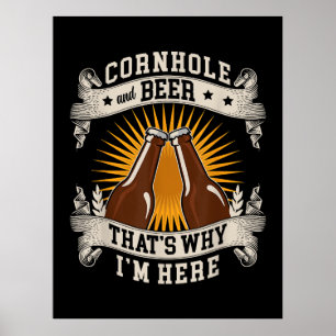 Poster Cornhole e Beer É por isso que estou aqui
