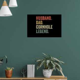 Poster Cornhole Vintage Funny Gift Husband Dad Legend