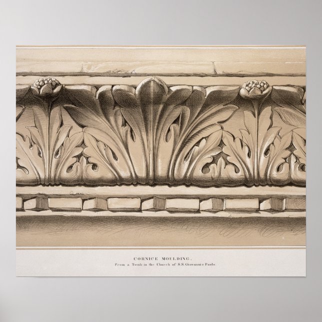 Poster Cornice Molding, de uma tumba na Igreja da S.S. (Frente)