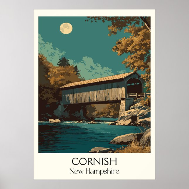 Poster Cornish New Hampshire Covered Bridge (Frente)