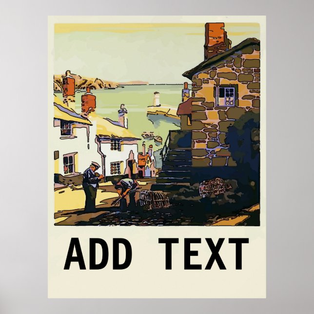 Pôster Cornwall, UK add text (Frente)