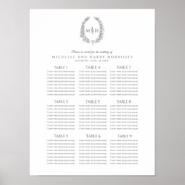Poster Coroa de folhas cinza escuro gráfico de assentos d