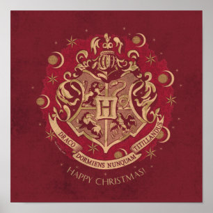 Poster Coroa de Natal com Brasão de HOGWARTS™ Vermelho