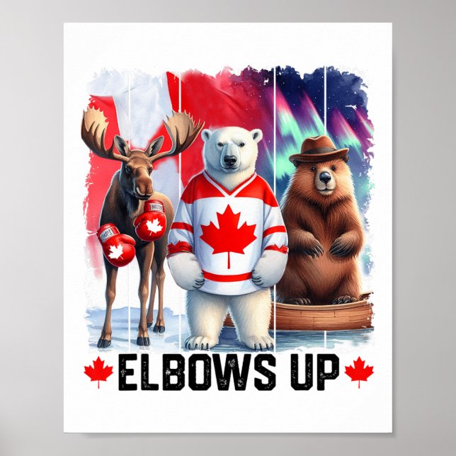 Poster Coroa do Canadá Bandeira Engraçada Beaver Engraçad (Frente)