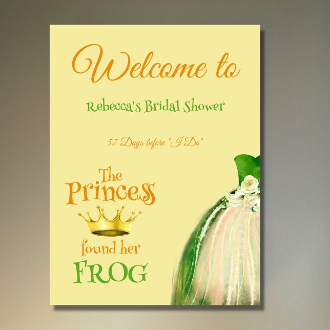 Poster Coroa Elegante Princesa Sapo Chuveiro de Noiva Boa (Criador carregado)