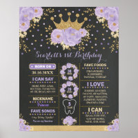 Coroa Floral Chic Roxo Dourado Princesa Milestone