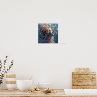 Poster Coroa Floral da Deusa Subaquática Etérea