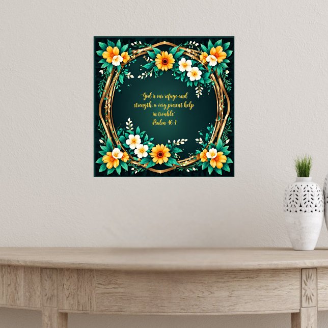 Poster Coroa Floral e Verde Personalizável (Criador carregado)