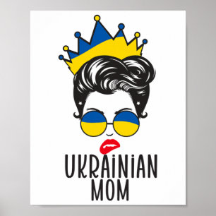 Poster Coroa Mãe Ucraniana Ucrânia Coque Desarrumado Mulh