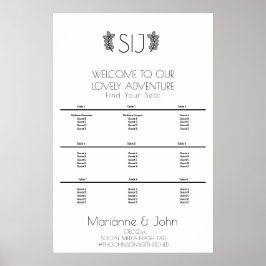 Poster Coroa Minimalista Orna Logotipo de Casamento Gráfi