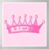 Coroa princesa magenta em fundo rosa