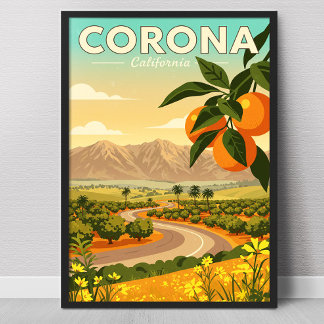 Poster Corona Califórnia Vintage
