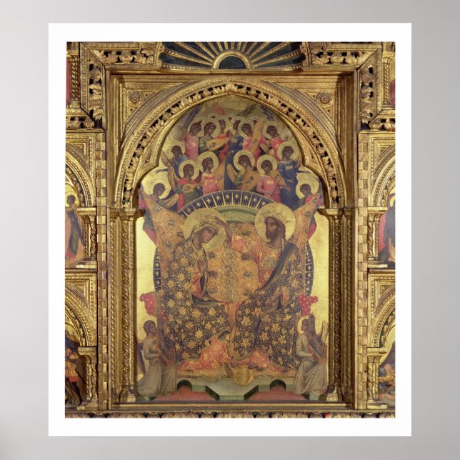 Pôster Coronação da Virgem (detalhe do poliptych) (Frente)