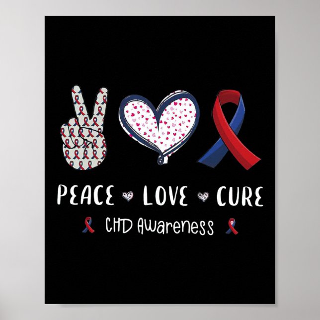 Poster Coronary Heart Disease Ribbon Chd Awareness Month  (Frente)