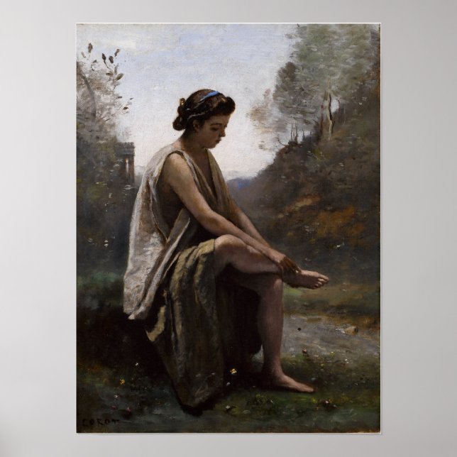 Poster Corot - A Eurídice Ferida 1868 (Frente)
