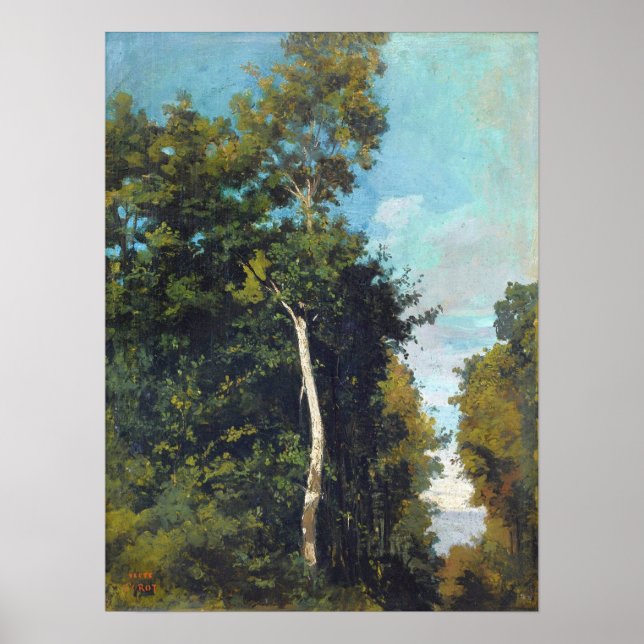 Poster Corot - Floresta Na Costa Da Graça Em Honfleur (Frente)