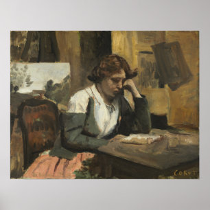 Poster Corot - Leitura de Menina