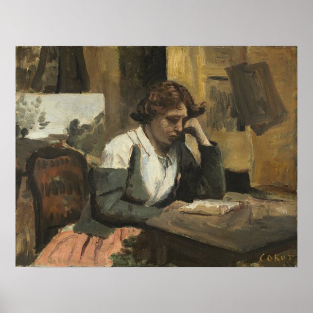 Poster Corot - Leitura de Menina (Frente)