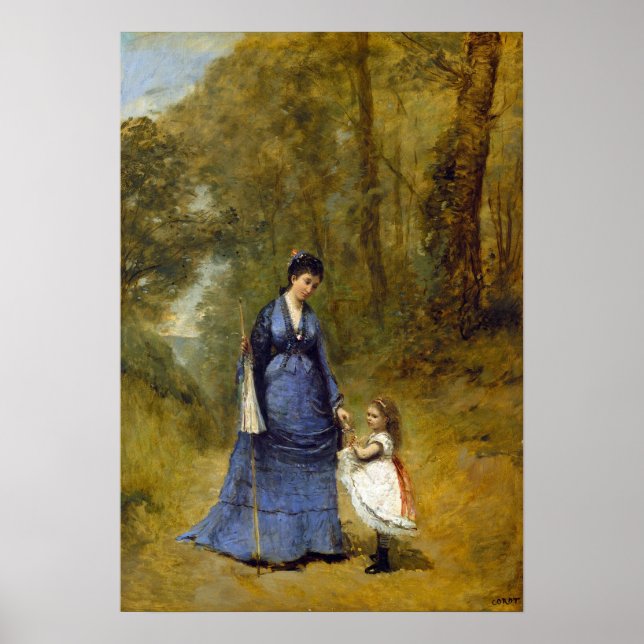 Poster Corot - Madame Stumpf E Sua Filha (Frente)