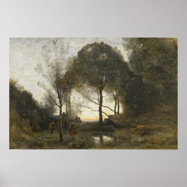 Poster Corot - Ninfas e Faunos (Frente)