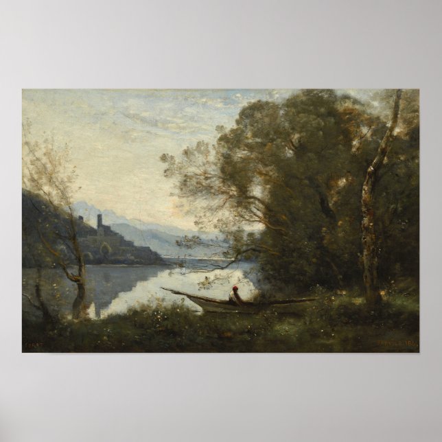 Poster Corot - O Barqueiro Atracado (Frente)