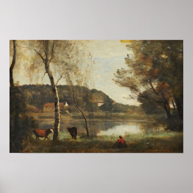 Poster Corot - O lago Ville-D'Avray (Frente)