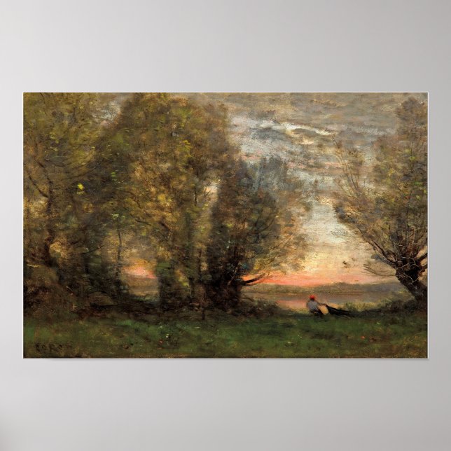 Poster Corot - O Pescador (Frente)