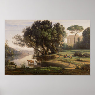 Poster Corot - Paisagem Italiana (1835)