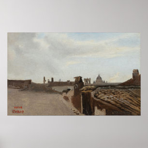 Poster Corot - Roma Uma Vista Da Janela 1825