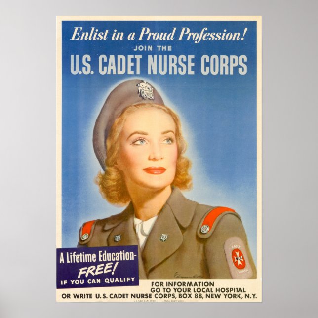 Poster Corpo de Enfermeiros de Cadete WWII (Frente)
