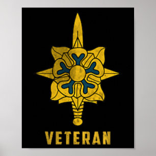 Poster Corpo de Informações Militar Logotipo Veterano Pap