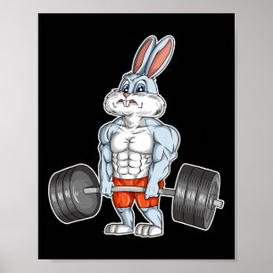 Poster Corpo do Coelho de Páscoa Academia de Musculação T