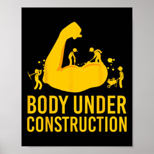 Poster Corpo Do Criador De Porcos Em Construção Corpo De