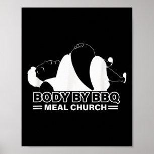 Poster Corpo Engraçado Por Churrasco Vintage Meat Church