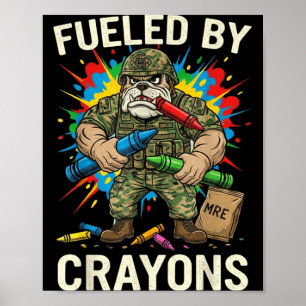 Poster Corpo Militar Bulldog Comedor de Lápis de Cor Sold