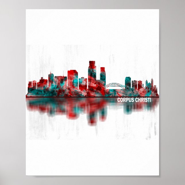 Poster Corpus Christi Texas Skyline (Frente)