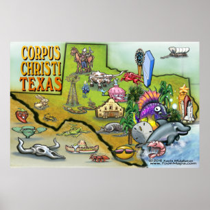 Pôster Corpus Christi TX Map