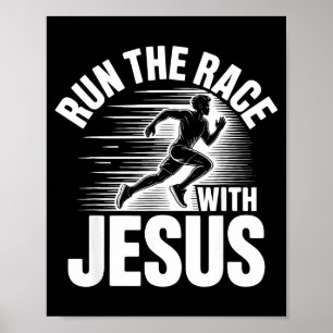 Poster Corra A Corrida Com Jesus Citação Motivacional