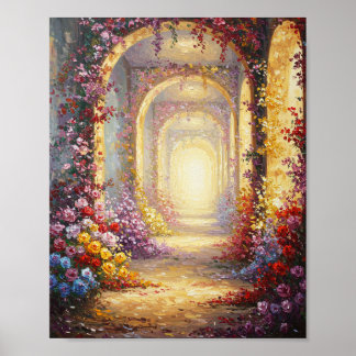 Poster Corredor da Arcada Floral | Arte a Óleo Impression
