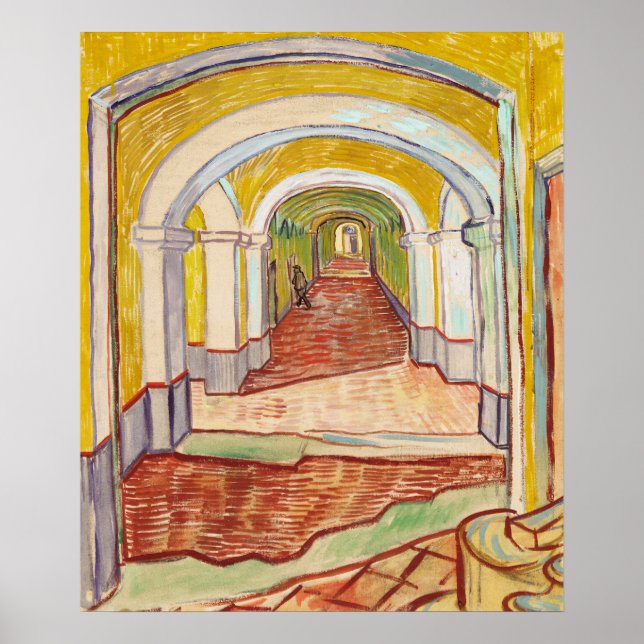 Poster Corredor de Van Gogh Asilo Amarelo Arte Impression (Frente)