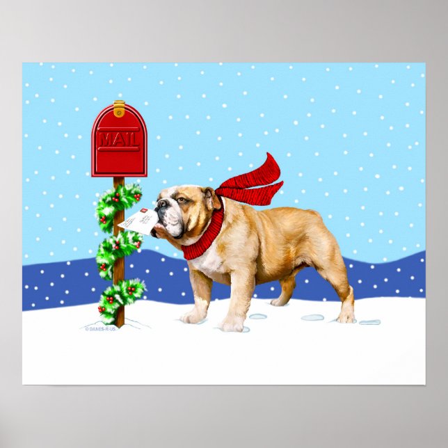 Pôster Correio de Natal do Bulldog (Frente)